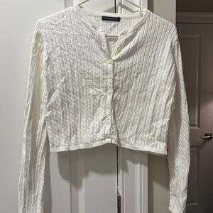 Brandy Melville Ivory Knit Button Cardigan